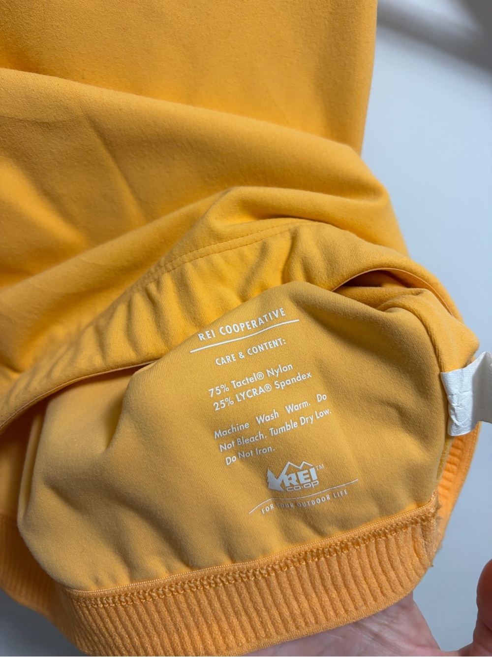 REI Co-op Take Your Time Bra Top in a Yellow/ Orange Mango Color Size Medium - Picture 3 of 5